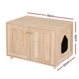 Artiss 2-In-1 Coffee Table Pet Cat House Wooden Side Table Storage Cabinet 80x50x55CM