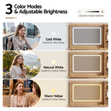Artiss Dressing Table Makeup Vanity Desk LED Mirror Drawers Charging Station Curved Edge Wood