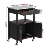 Artiss Kitchen Island Trolley Rolling Serving Cart Storage Drawer Cupboard 60cm