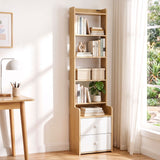 Artiss 6 Tiers Bookshelf with 2 Drawer Storage Shelf Pine