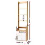 Artiss 6 Tiers Bookshelf with 2 Drawer Storage Shelf Pine In Australia - Darrahopens