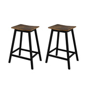 Artiss Bar Stools Set of 2 Kitchen Counter Stools Wooden Industrial Rustic Brown