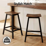 Artiss Bar Stools Set of 2 Kitchen Counter Stools Wooden Industrial Rustic Brown