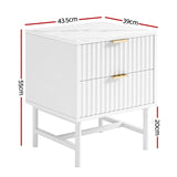 Artiss 2X Bedside Table White Nightstand 2 Drawers