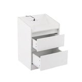 Artiss Bedside Table Nightstand with Charging Station 2 Drawers LED White