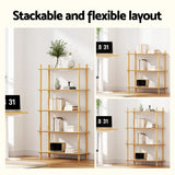Artiss Bookshelf 5 Tiers Bookcase Display Shelves Wooden Storage Stand Rack Pine