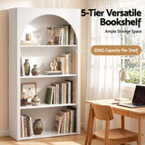 Artiss 4 Tier Bookshelf Arched Fluted Storage Display Cabinet Unit White