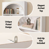 Artiss 4 Tier Bookshelf Arched Fluted Storage Display Cabinet Unit White