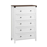 Artiss 5 Chest of Drawers Storage Tallboy White & Walnut