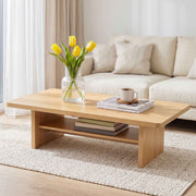 Artiss Coffee Table 110cm Center Table with 2-Tier Open Storage Shelf Wood In Australia - Darrahopens