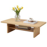 Artiss Coffee Table 110cm Center Table with 2-Tier Open Storage Shelf Wood In Australia - Darrahopens