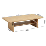 Artiss Coffee Table 110cm Center Table with 2-Tier Open Storage Shelf Wood In Australia - Darrahopens