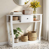 Artiss Console Table Entryway Hallway Sofa Side Table Drawer Shelf 100CM White In Australia - Darrahopens