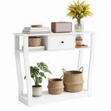 Artiss Console Table Entryway Hallway Sofa Side Table Drawer Shelf 100CM White In Australia - Darrahopens