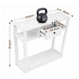 Artiss Console Table Entryway Hallway Sofa Side Table Drawer Shelf 100CM White In Australia - Darrahopens