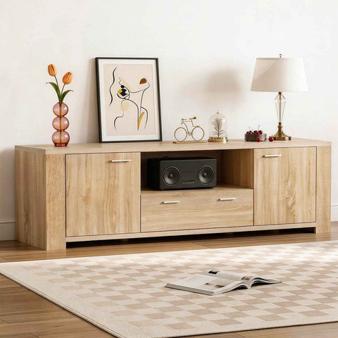 Artiss 180cm TV Unit Entertainment Unit Storage Drawer Cabinet Pine
