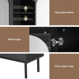 Artiss 2x Buffet Sideboard Cabinet Pantry 5-Tier Storage Cupboard Fluted Black
