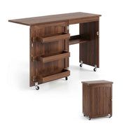 Artiss Folding Sewing Table Sewing Machine Desk Multi-functional Rolling Work Table Craft Station In Australia - Darrahopens