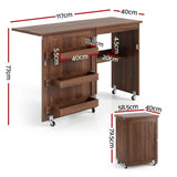 Artiss Folding Sewing Table Sewing Machine Desk Multi-functional Rolling Work Table Craft Station In Australia - Darrahopens