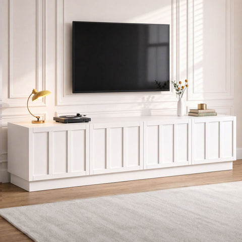 Artiss 180cm TV Unit Entertainment Cabinet Fluted Style Cable Management White