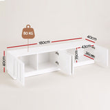 Artiss 180cm TV Unit Entertainment Cabinet Fluted Style Cable Management White