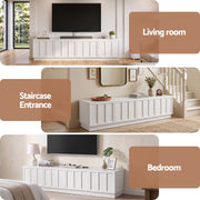 Artiss 180cm TV Unit Entertainment Cabinet Fluted Style Cable Management White