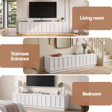 Artiss 180cm TV Unit Entertainment Cabinet Fluted Style Cable Management White
