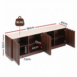 Artiss 180cm TV Unit Entertainment Cabinet Fluted Style Anti-tip Kit Walnut