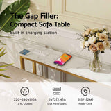 Artiss Console Table Entryway Hallway Display Desk Charging Station Marble Finish White & Gold