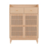 Artiss Shoe Rack Cabinet 4-Tier 16 Pairs Pine