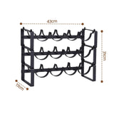 Artiss 3-Tier Wine Rack Metal Freestanding 12 Bottles Modular Countertop Wine Display Shelf Black In Australia - Darrahopens