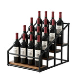 Artiss 4-Tier Wine Rack Tabletop Countertop Wine Bottle Holder 16 Bottles Freestanding Black & Wood In Australia - Darrahopens