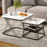 Artiss Nesting Coffee Table Set of 2 Marble Effect
