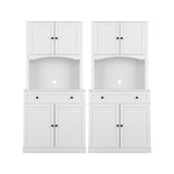 Artiss 2x Buffet Sideboard Hutch Pantry Cabinet Kitchen Storage BEINI White