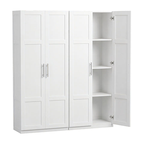Artiss 2x Buffet Sideboard Cabinet Pantry Hutch Kitchen Storage Organiser White