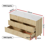 Artiss 6 Chest of Drawers Dresser Table Pine - Premium AU Stock