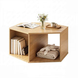 Artiss Coffee Table Hexagonal Center Table with Open Storage 2-Way Display Side Table Wood In Australia - Darrahopens