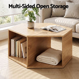 Artiss Set of 2 Coffee Table Hexagonal Center Table with Open Storage 2-Way Display Side Table Wood