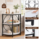 Artiss Semi-Circle End Table 3 Tier Coffee Table Side Nightstand Shelf Marble Effect White&Black