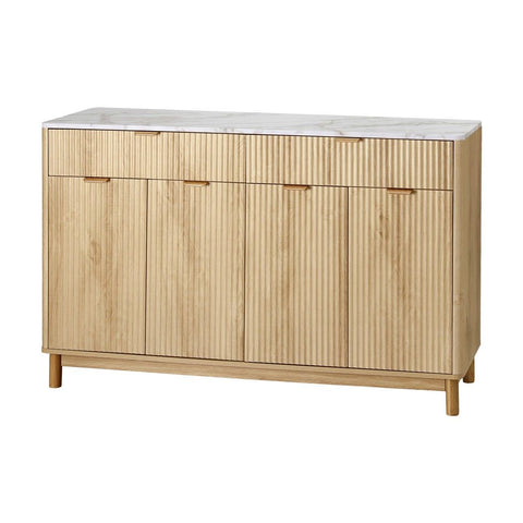 Artiss Buffet Sideboard Cabinet Kitchen Storage Cupboard Marble 2 Drawers Pine
