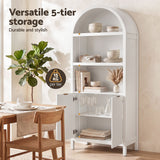 Artiss Buffet Sideboard Cabinet Pantry 180CM Arched Storage Bookshelf White