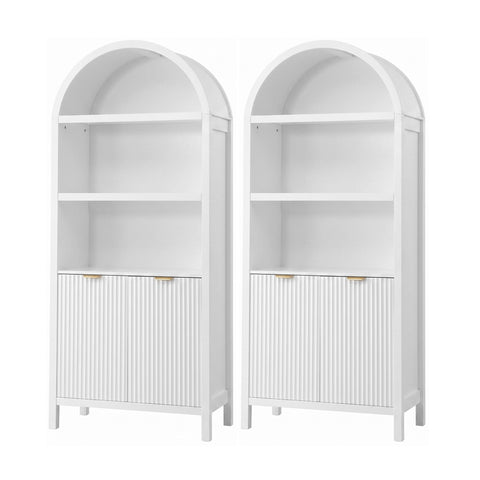 Artiss Buffet Sideboard Cabinet Pantry X2 180CM Arched Storage Bookshelf White