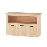 Keezi Kids Bookshelf 3 Drawers Storage Children Bookcase Toy Organiser Display Wooden