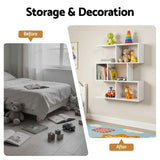 Artiss Floating Wall Shelf Bookshelf 3-Tier Display Storage Organiser White