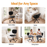 Artiss Office Desk & Chair Set 120cm Computer Desk with 3 Drawers & Open Shelves, Ergonomic Armless Office Chair with Wheels, Height Adjustable for Home Office Study