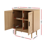 Artiss 2x Buffet Sideboard Cabinet Rattan Cupboard 2 Doors Storage Pantry BRIONY
