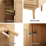 Artiss 2x Buffet Sideboard Cabinet Rattan Cupboard 2 Doors Storage Pantry BRIONY