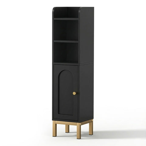 Artiss 2X Bathroom Storage Cabinet Floor Organizer Toilet Corner Adjustable Black