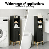 Artiss 2X Bathroom Storage Cabinet Floor Organizer Toilet Corner Adjustable Black