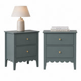 Artiss 2X Bedside Table 2 Drawers Bedroom Storage Nightstand Green